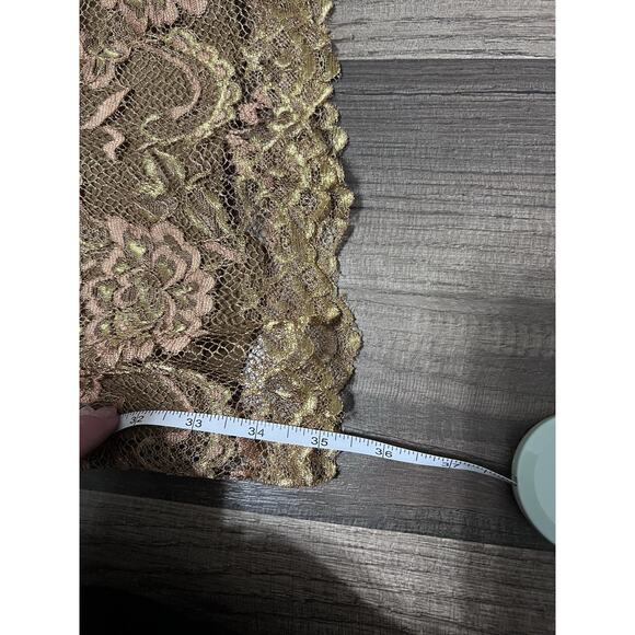 Y2K Nicole Miller Metallic Lace Strapless Dress Sz 6 Bodycon Cocktail Wedding - Picture 12 of 13